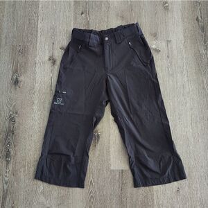 Salomon Clima Wind Adjustable Waist Nylon Capris Pants Stretch Womens Sz US 32